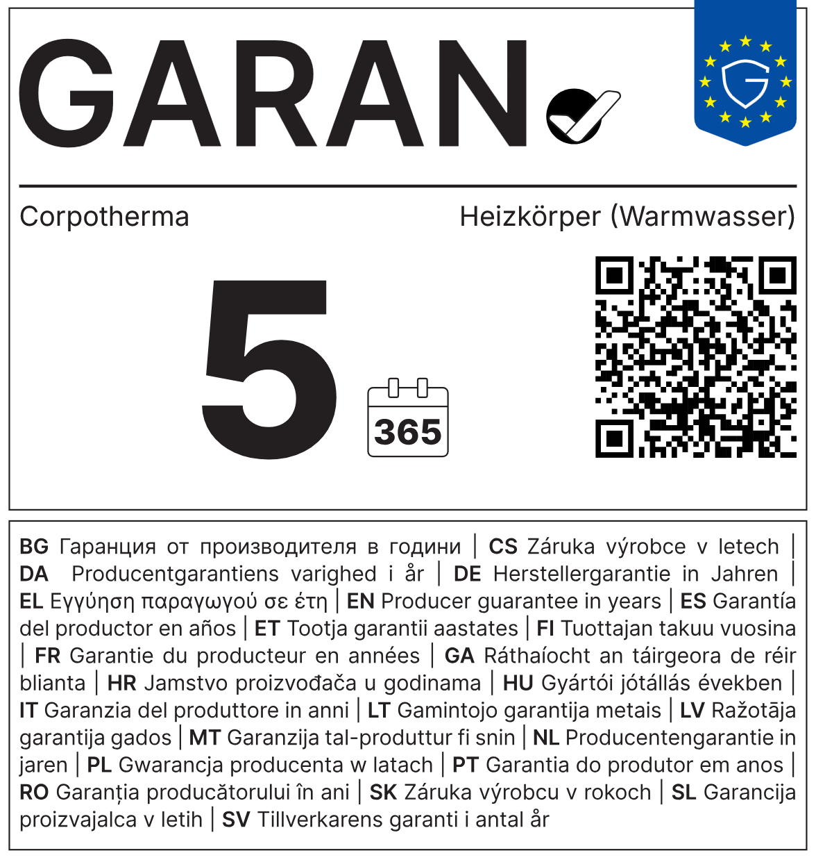Garantie – Corpotherma Badheizkörper, Handtuchtrockner Scala Chrom, 2 Größen