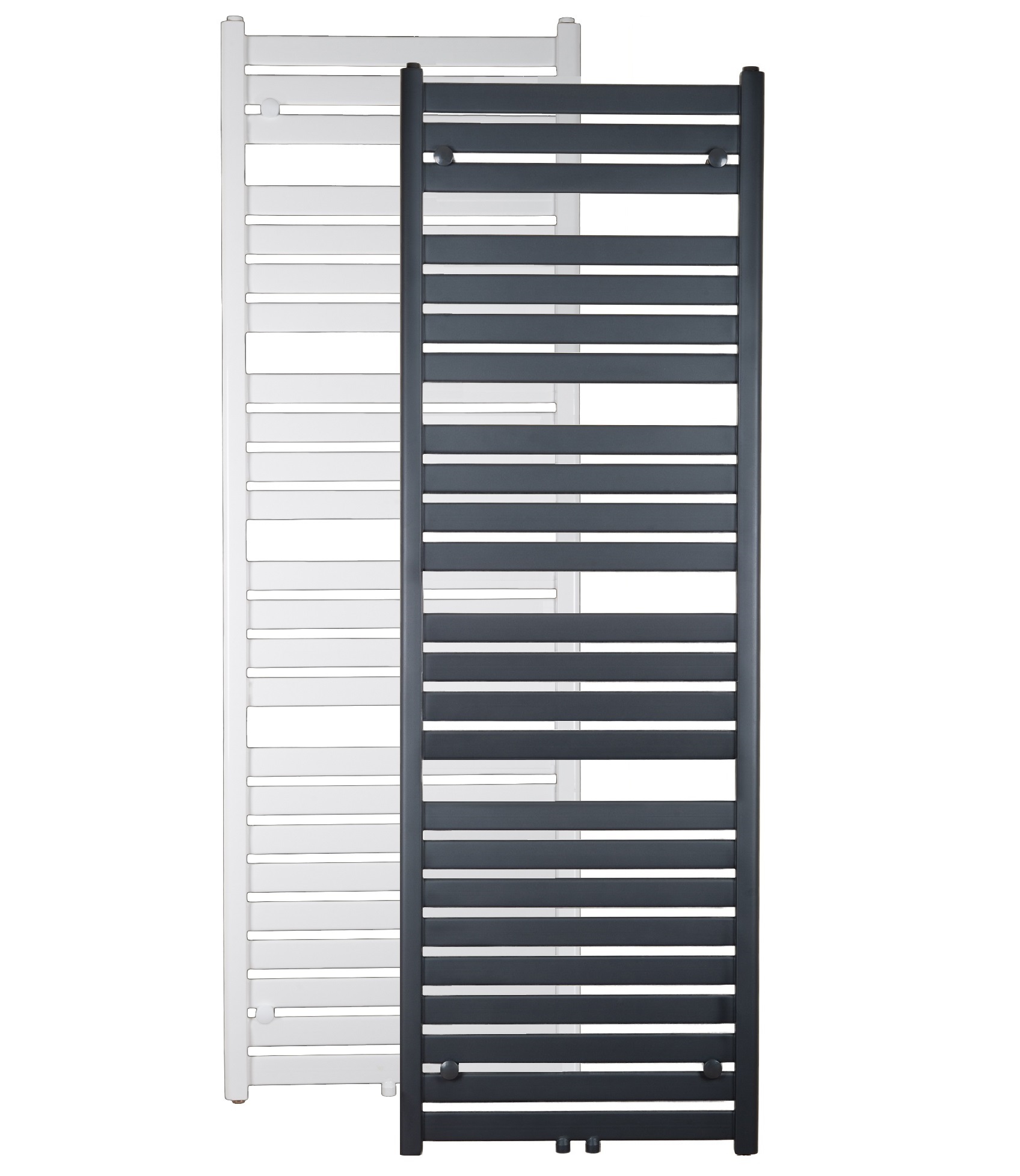Badheizkörper, Handtuchtrockner Saale, gerade, Standard- & Mittelanschluss, Farbe weiß & anthrazit