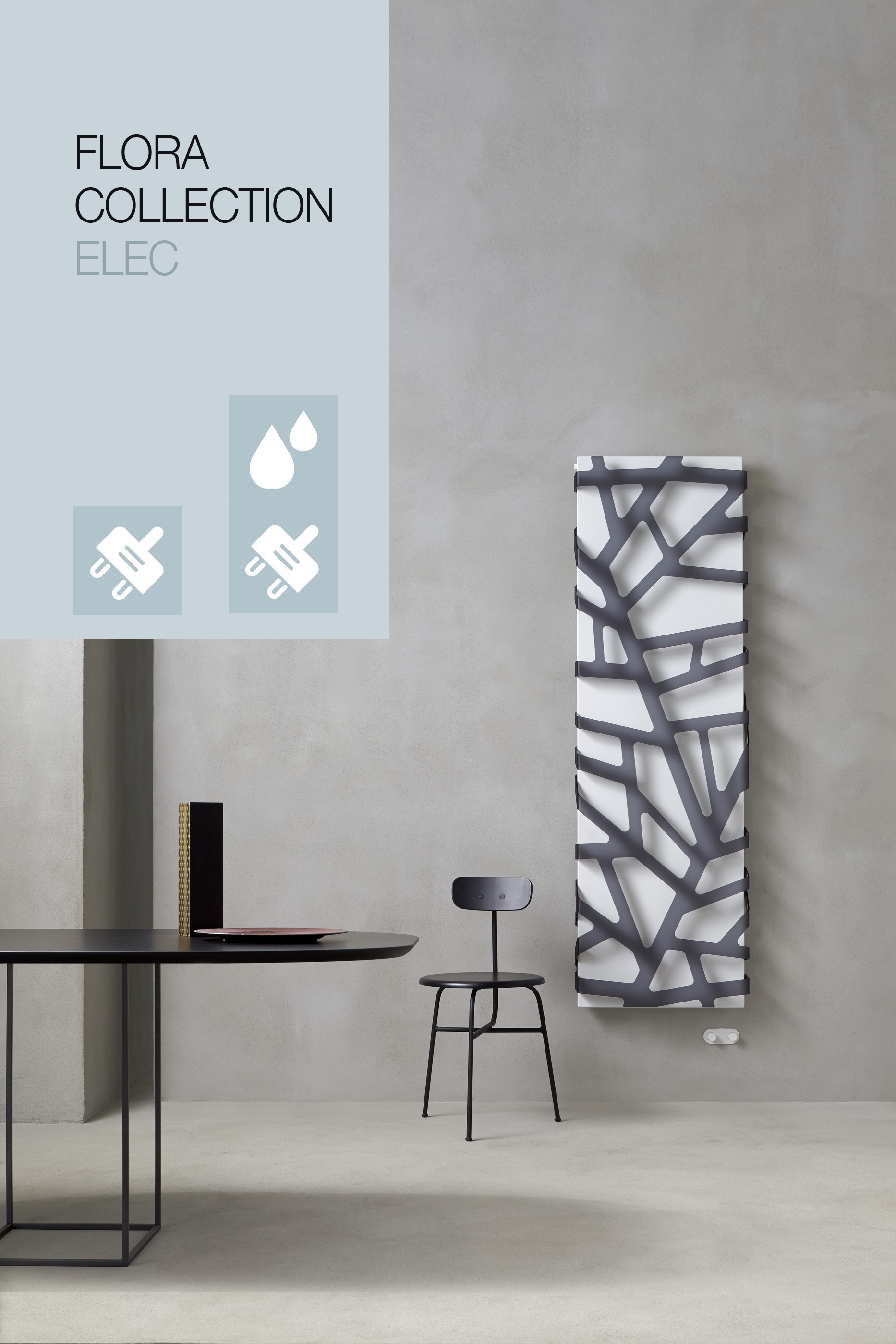 Caleido Flora Elektro Paneelheizkörper, Design Heizkörper, Plattenheizkörper elektrisch, Acrylmuster