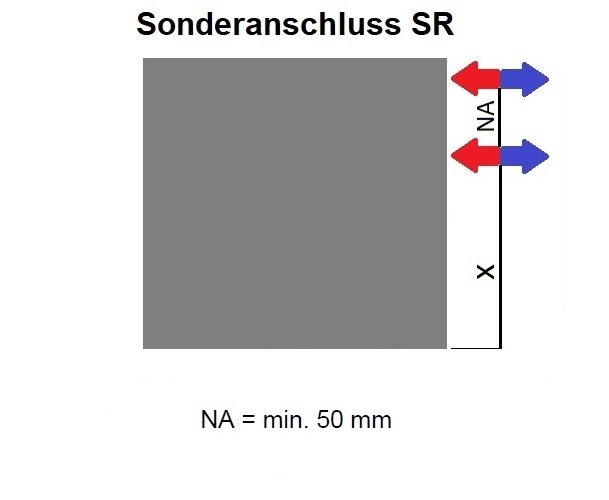 Sonderanschluss SR x = min 35mm